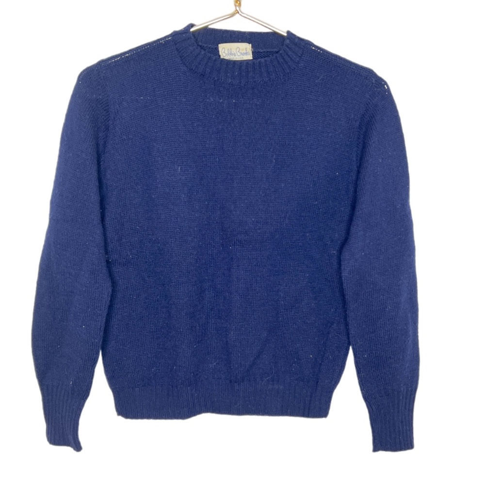 Vintage Bobbie Brooks Navy Wool Sweater Crew Neck